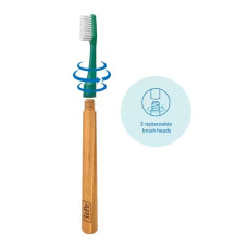 Зубная щетка TePe Choice Soft с деревянной ручкой и тремя насадками на растительной основе (на 80% меньше пластика)